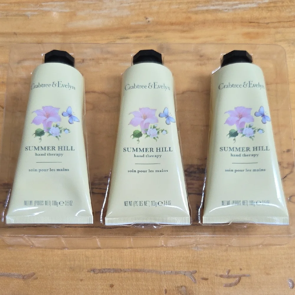 Qty (3) 3.5 Oz Crabtree & Evelyn Summer Hill Hand Therapy Brand New Sealed